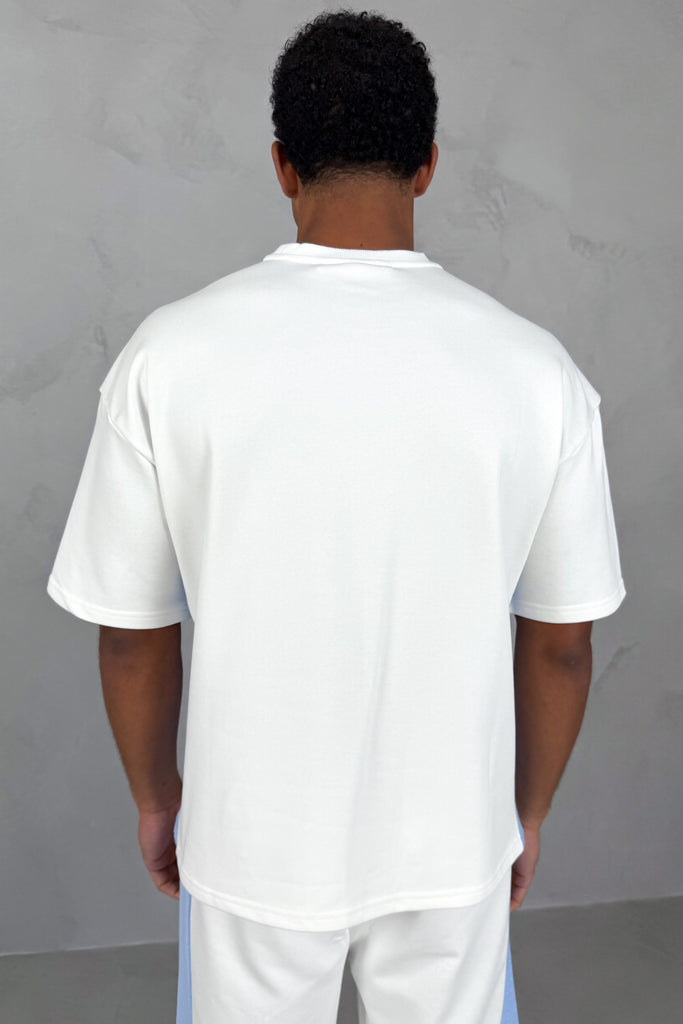Chaos Crest T-Shirt - White/Pale Blue