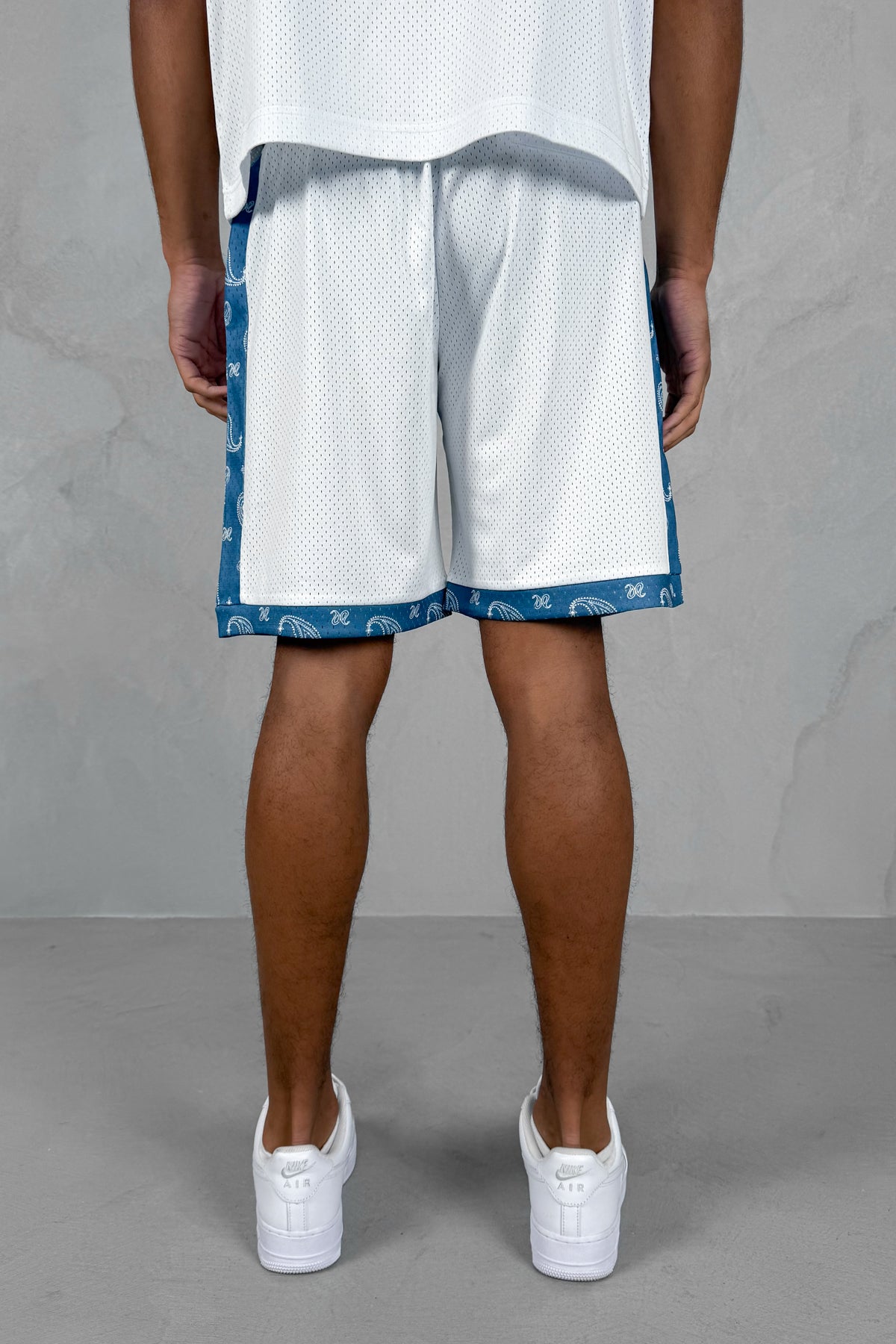 Paisley Mesh Shorts - White