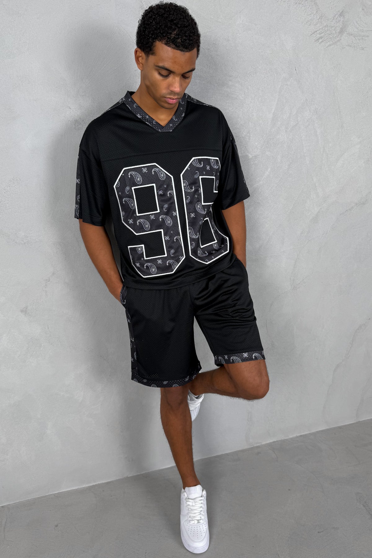 Paisley Mesh Shorts - Black