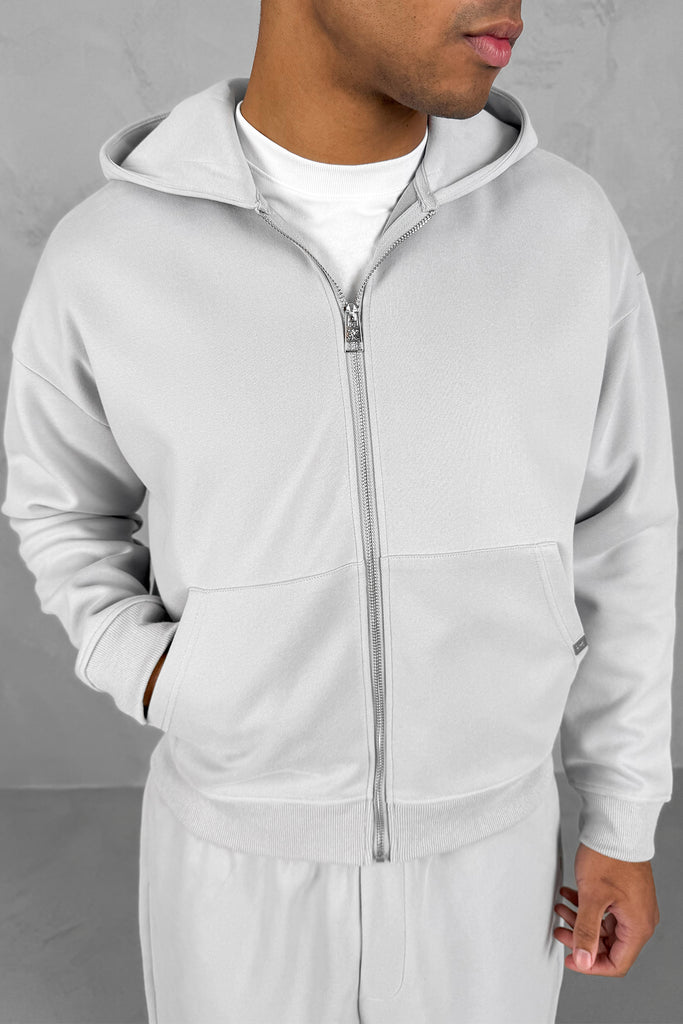 Boxy Sweat Hoody - Light Grey
