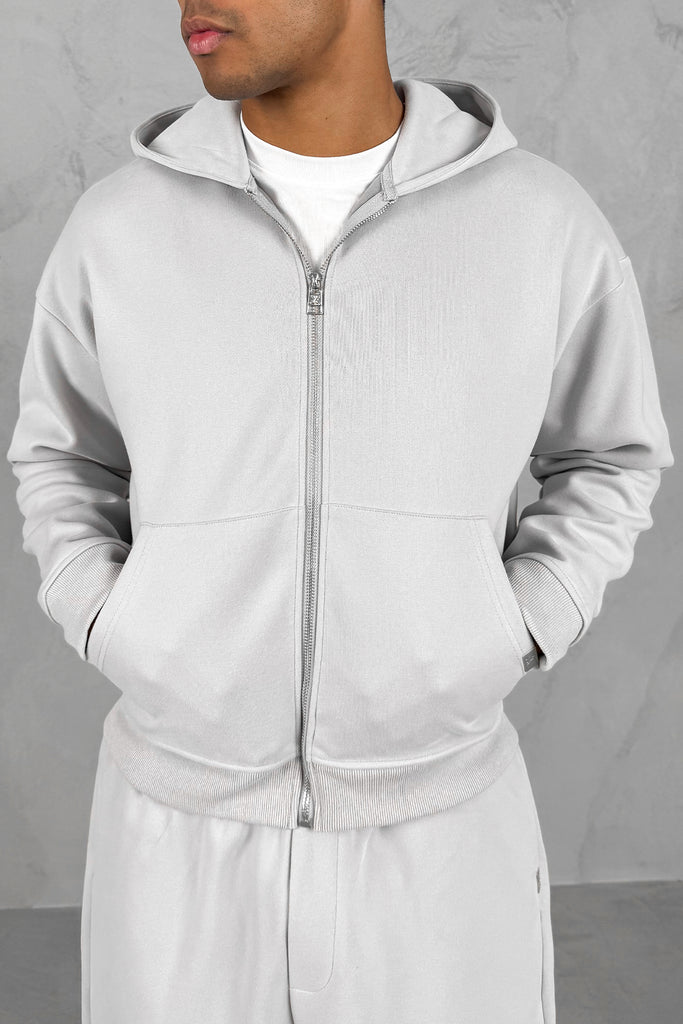 Boxy Sweat Hoody - Light Grey