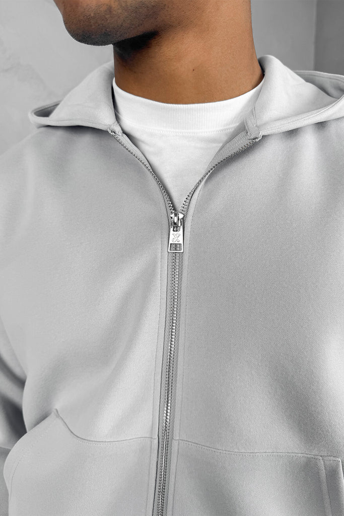 Boxy Sweat Hoody - Light Grey