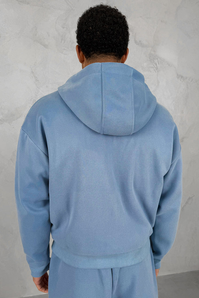 Boxy Sweat Hoody - Pastel Blue