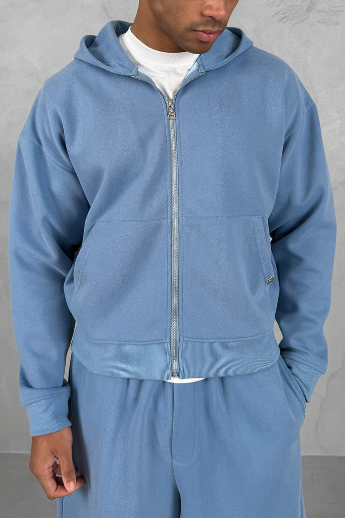 Boxy Sweat Hoody - Pastel Blue