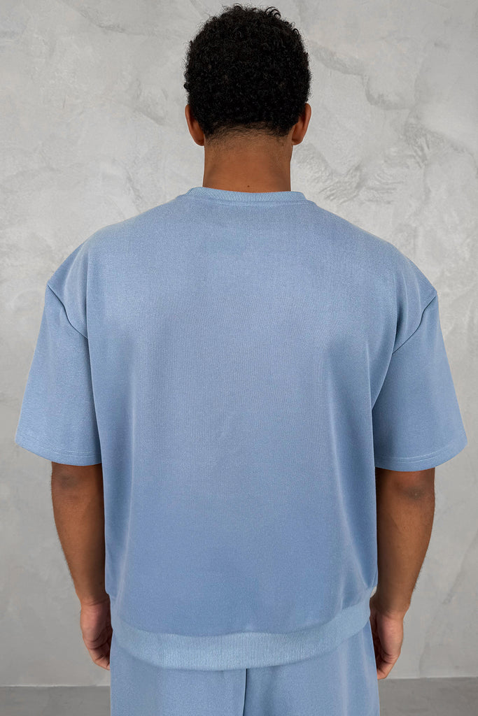 Boxy Sweat T-Shirt - Pastel Blue