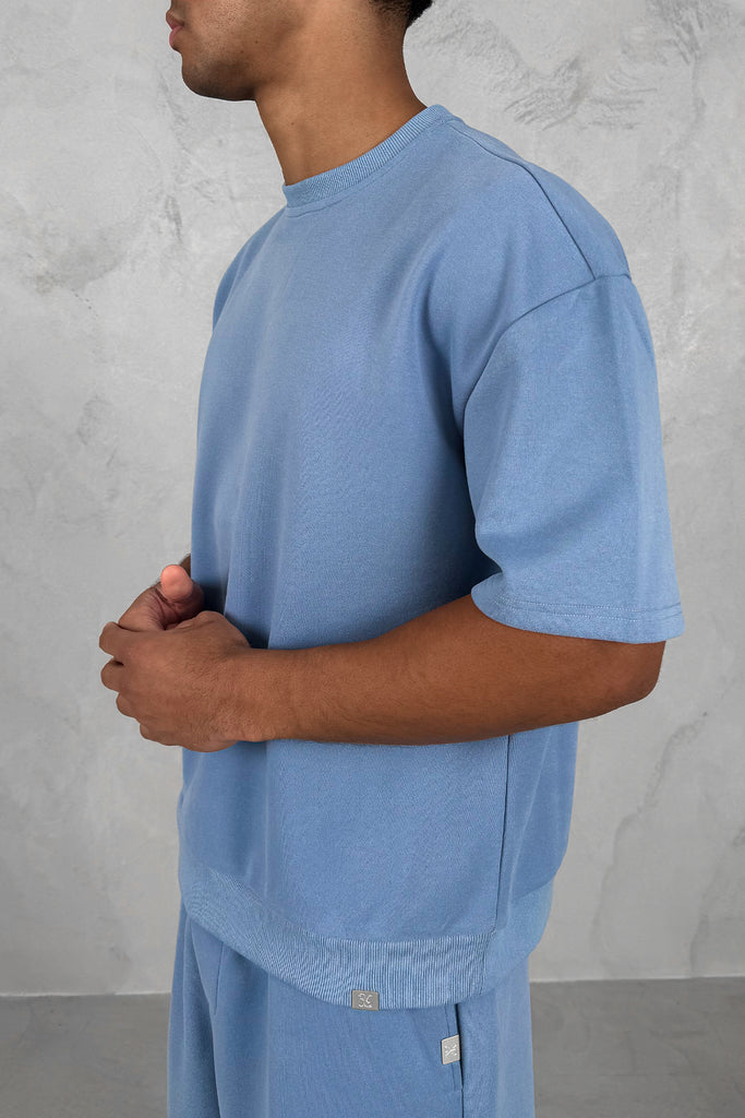Boxy Sweat T-Shirt - Pastel Blue