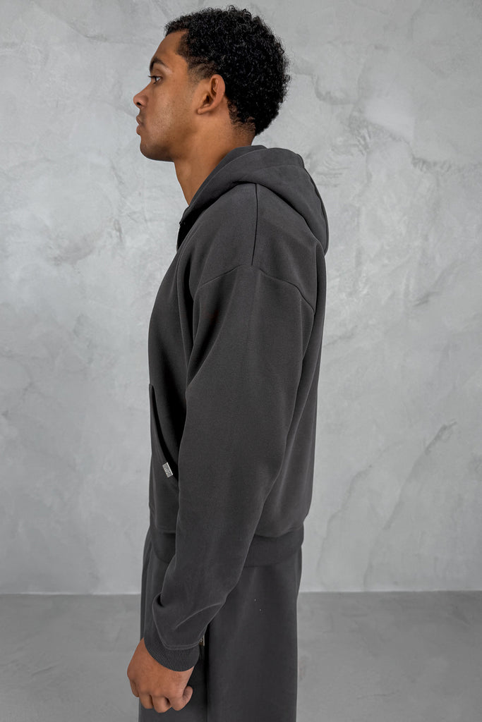 Boxy Sweat Hoody - Charcoal