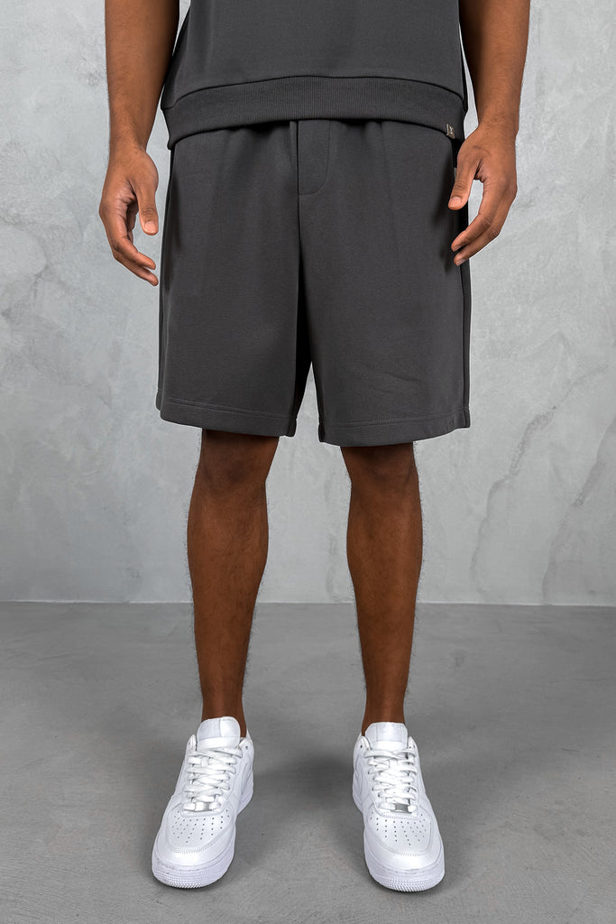 Boxy Sweat T-Shirt - Charcoal