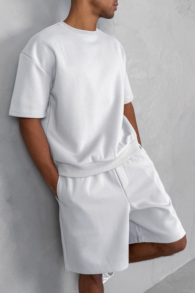 Boxy Sweat T-Shirt - Light Grey