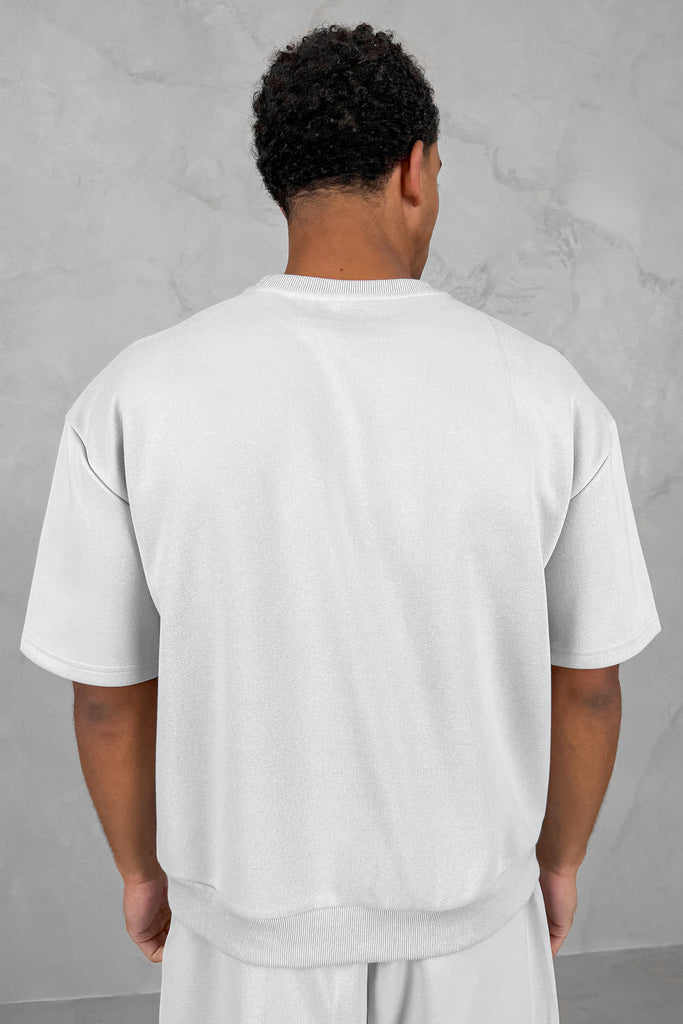 Boxy Sweat T-Shirt - Light Grey