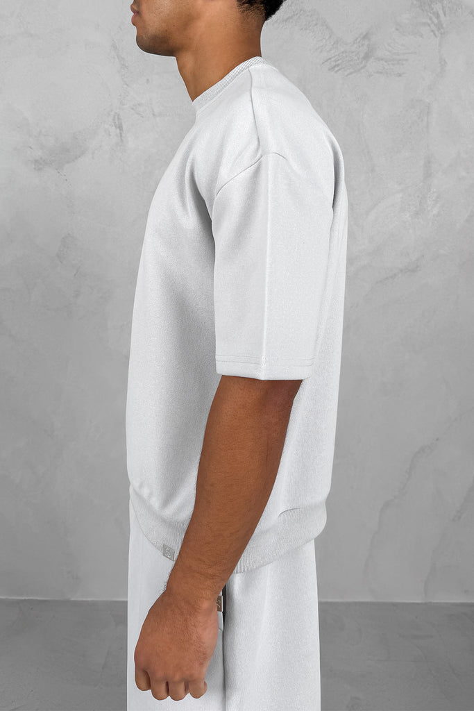 Boxy Sweat T-Shirt - Light Grey