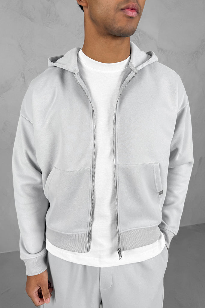 Boxy Sweat Hoody - Light Grey