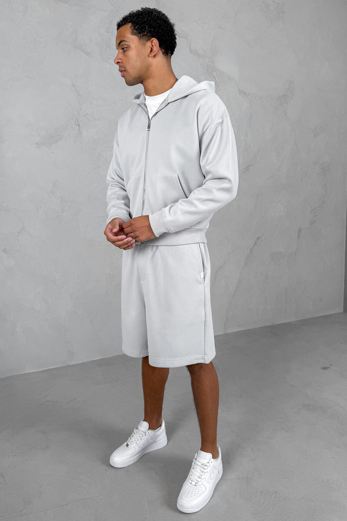 Boxy Sweat Hoody - Light Grey