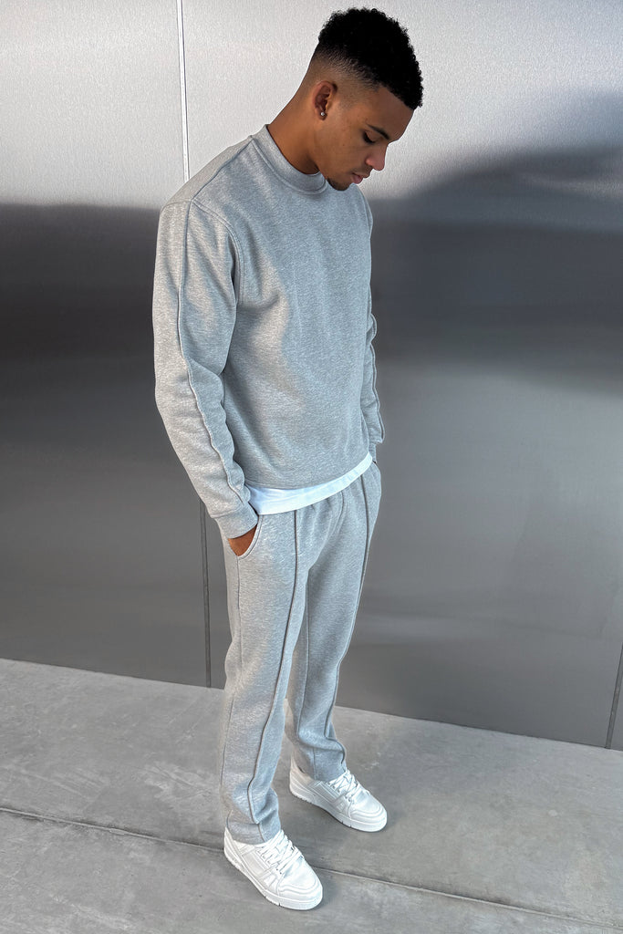 Relaxed Pintuck Joggers - Grey Marl