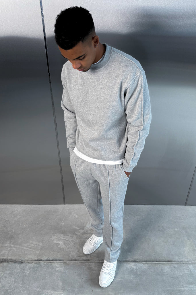 Relaxed Pintuck Joggers - Grey Marl