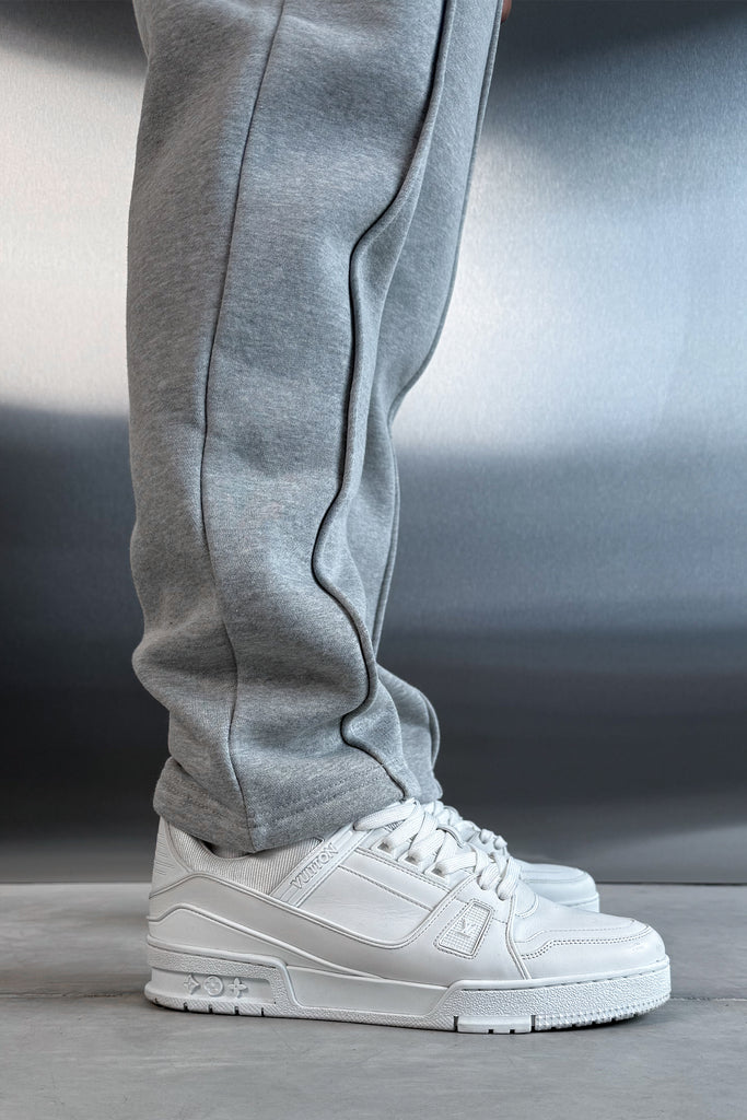 Relaxed Pintuck Joggers - Grey Marl