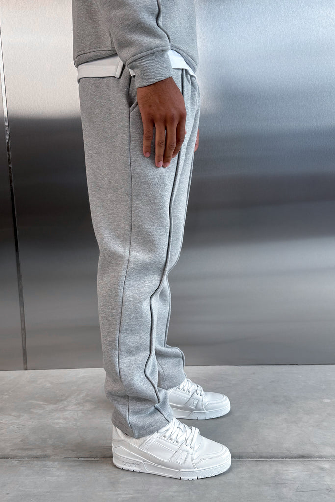 Relaxed Pintuck Joggers - Grey Marl