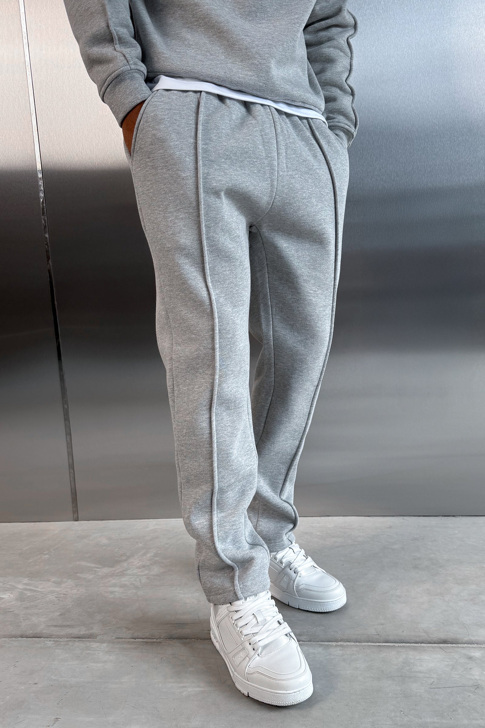 Relaxed Pintuck Joggers - Grey Marl – JK Attire