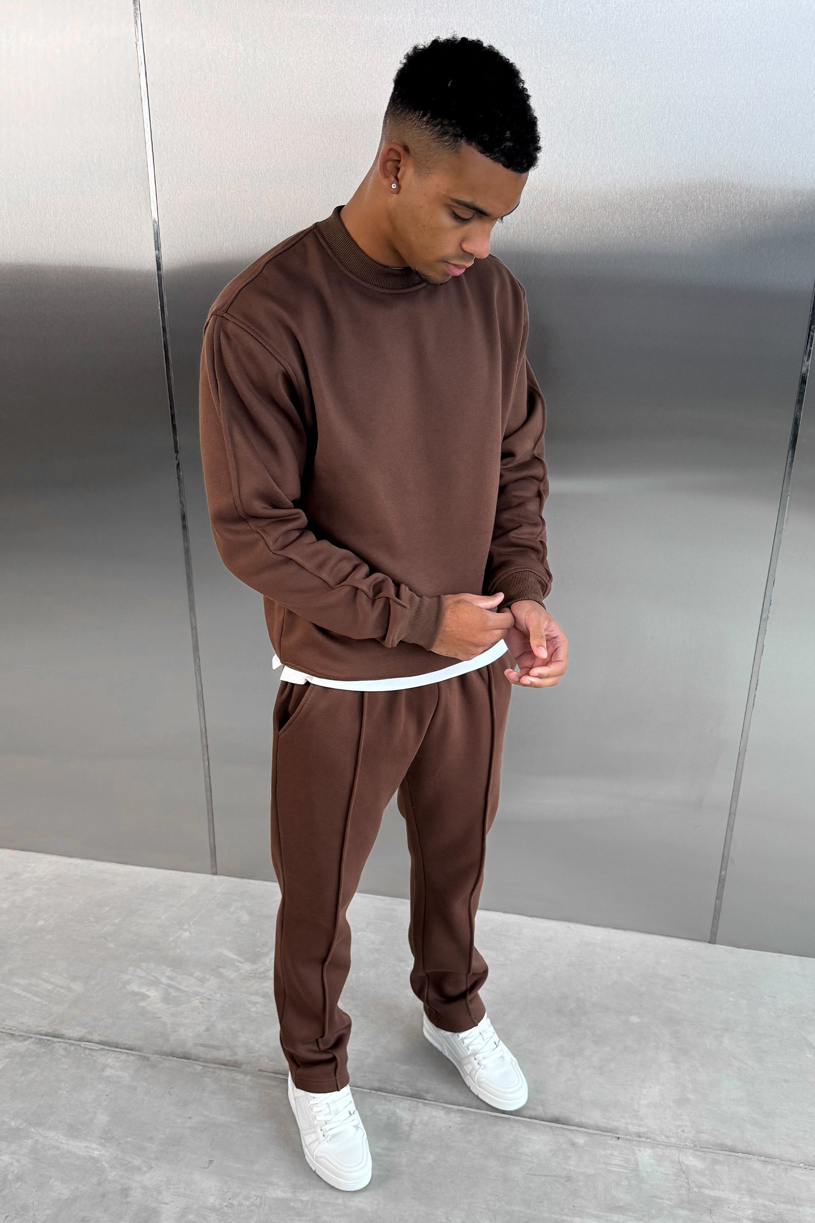 Relaxed Pintuck Joggers - Mocha