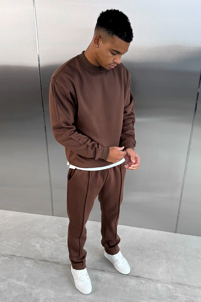 Relaxed Pintuck Joggers - Mocha