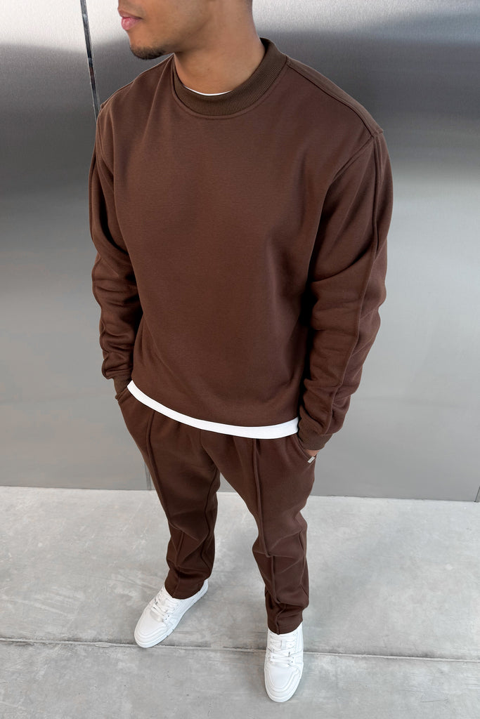 Relaxed Pintuck Joggers - Mocha