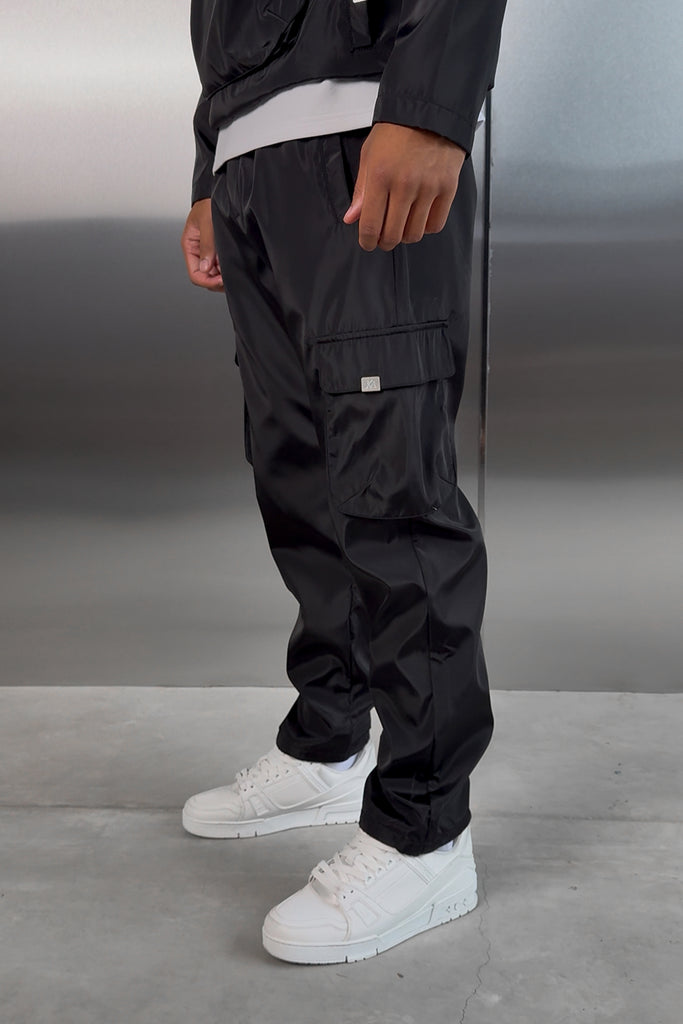 Matte Nylon Cargo Pant - Black