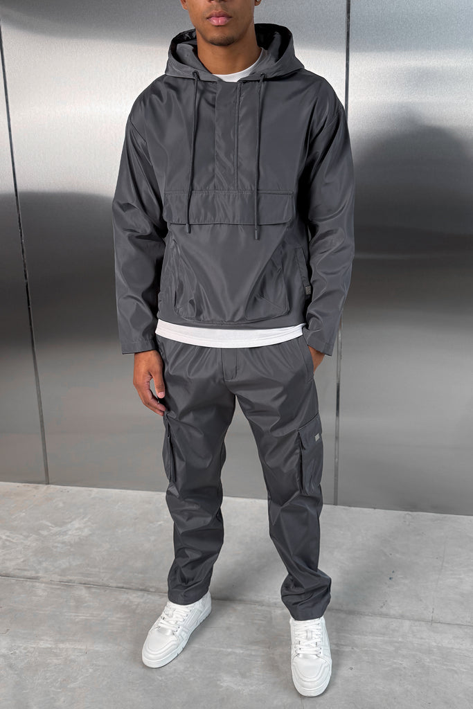 Matte Nylon Cargo Pant - Charcoal