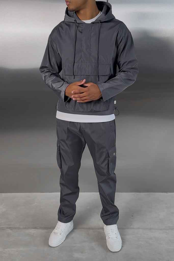 Matte Nylon Cargo Pant - Charcoal