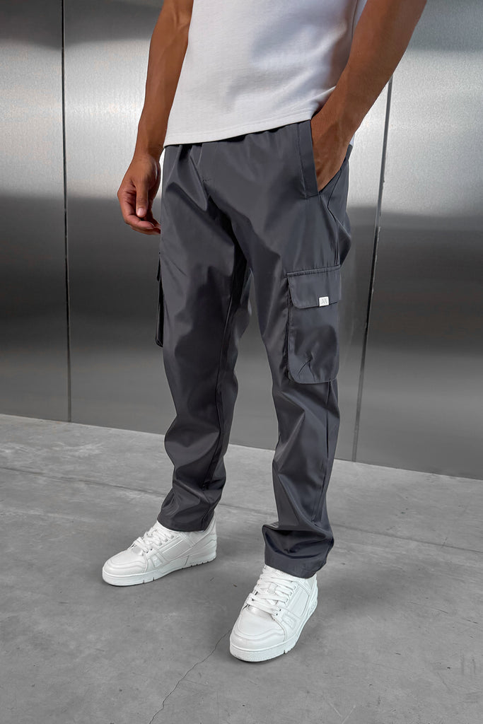 Matte Nylon Cargo Pant - Charcoal