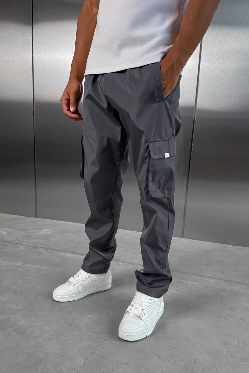 Matte Nylon Cargo Pant - Charcoal