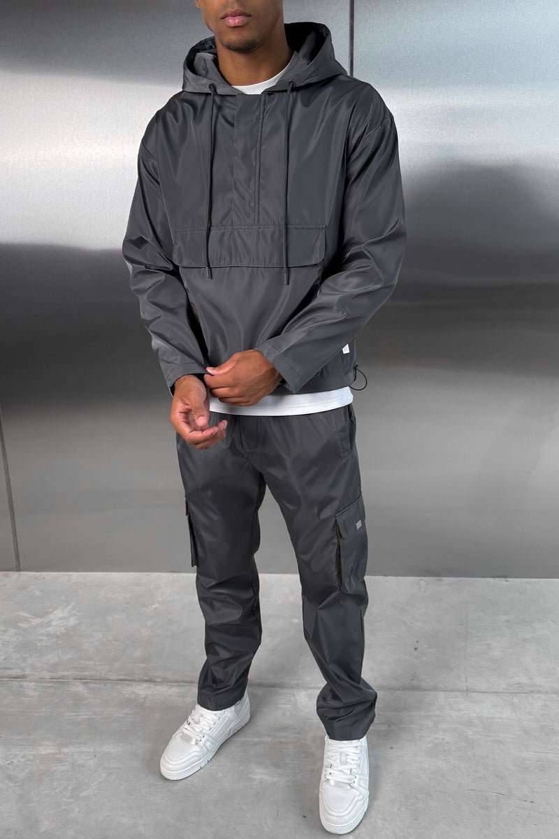 Matte Nylon Cargo Pant - Charcoal