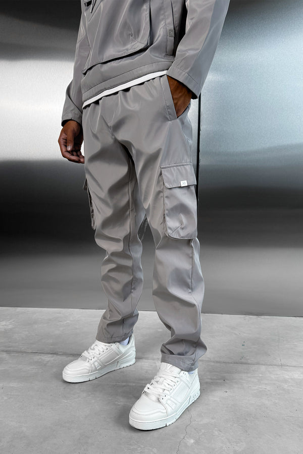 Matte Nylon Cargo Pant - Light Grey