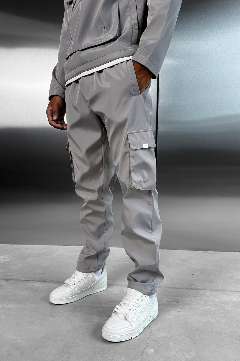 Matte Nylon Cargo Pant - Light Grey