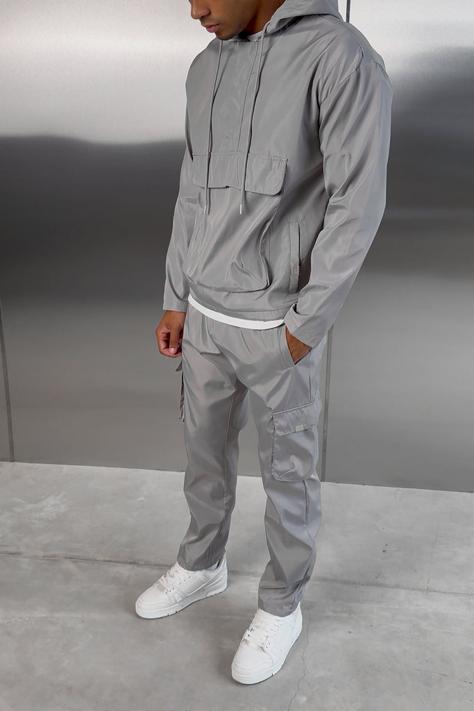 Matte Nylon Cargo Pant - Light Grey