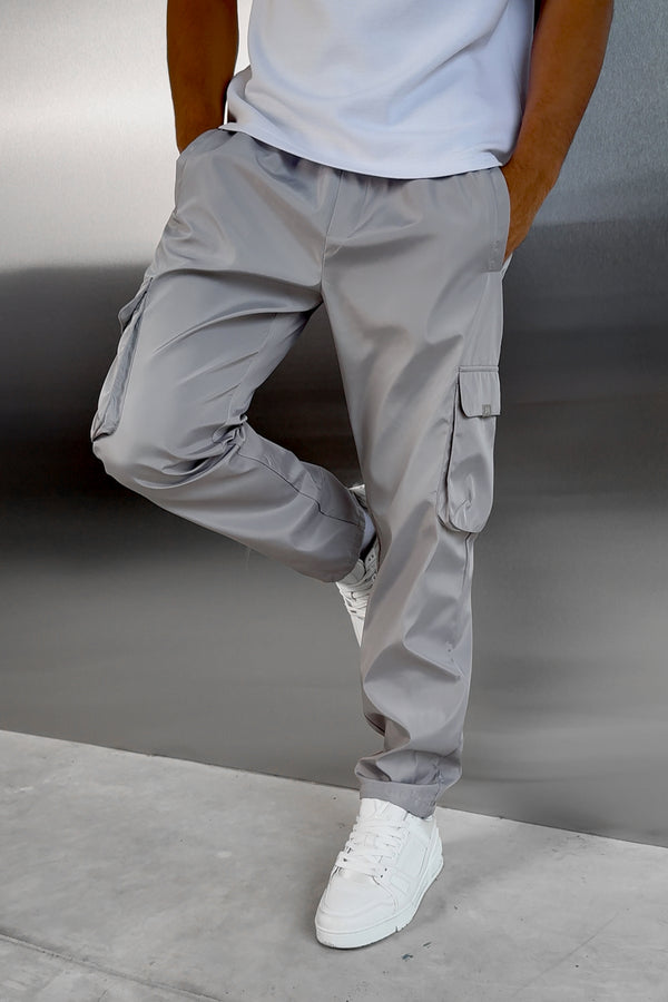 Matte Nylon Cargo Pant - Light Grey