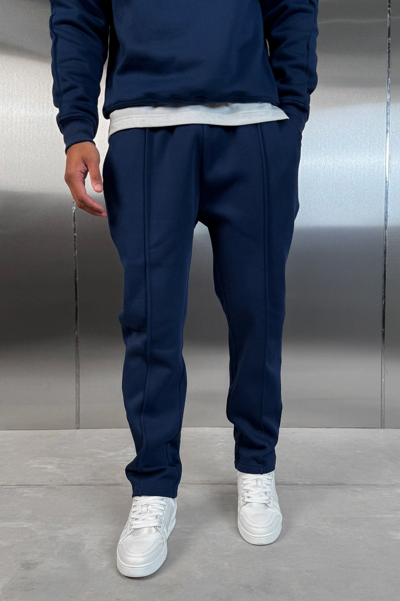 Relaxed Pintuck Joggers - Navy