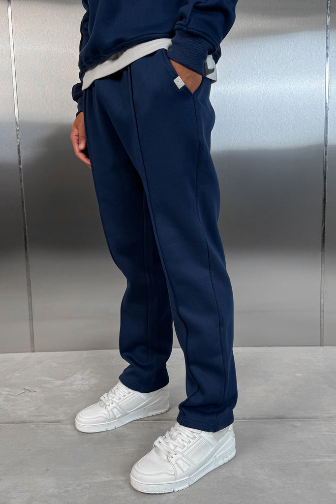 Relaxed Pintuck Joggers - Navy