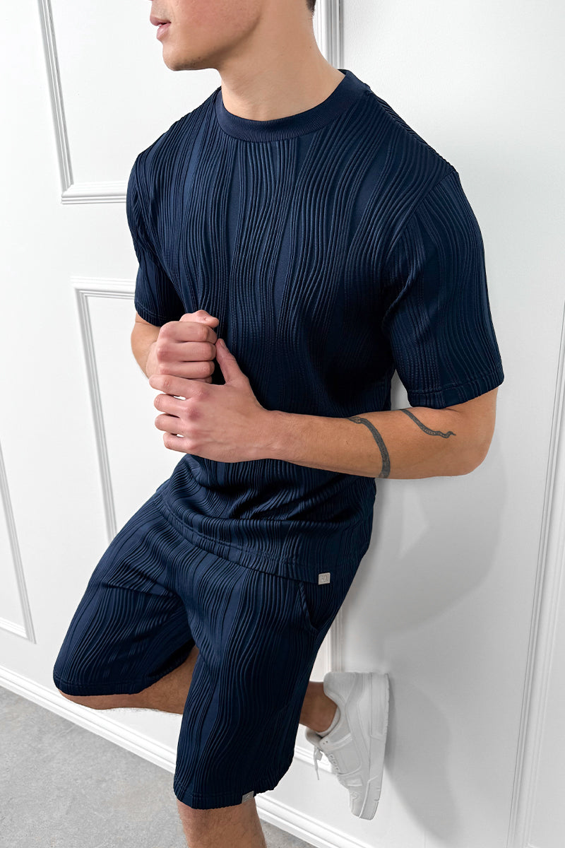 Wave Slim Fit T-Shirt - Navy