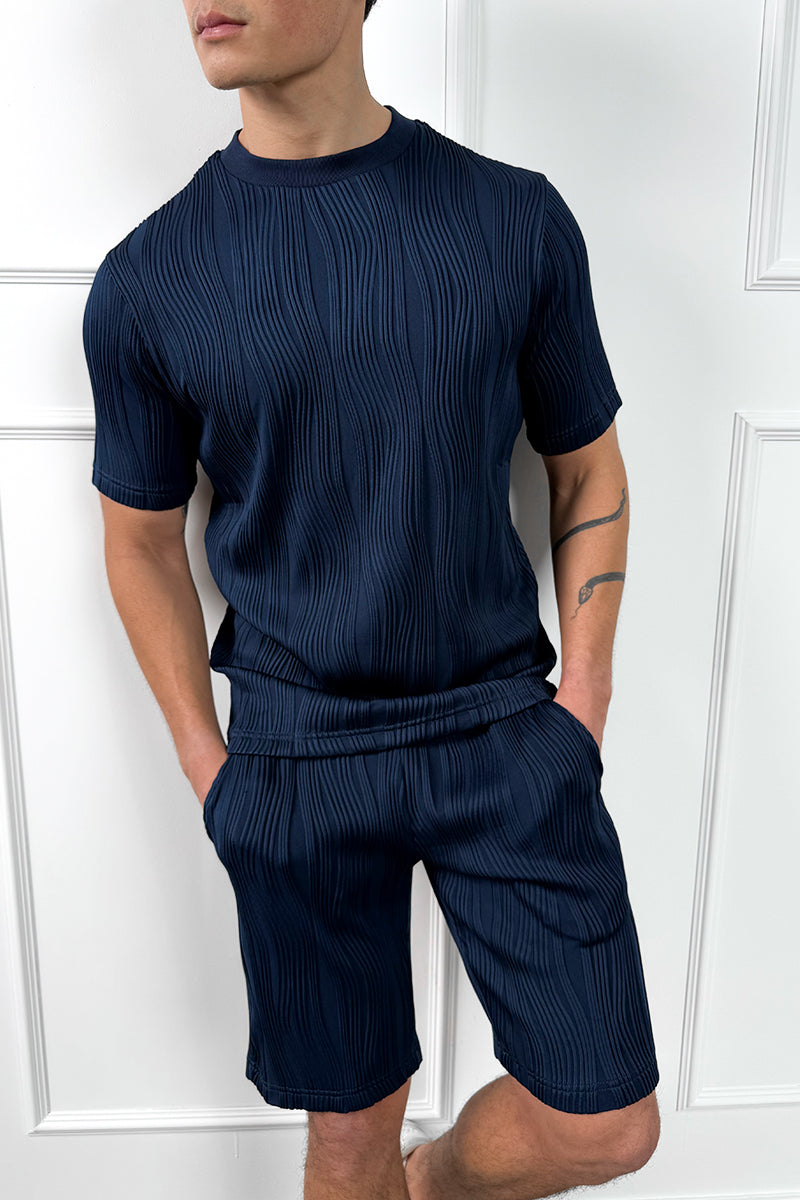 Wave Slim Fit T-Shirt - Navy