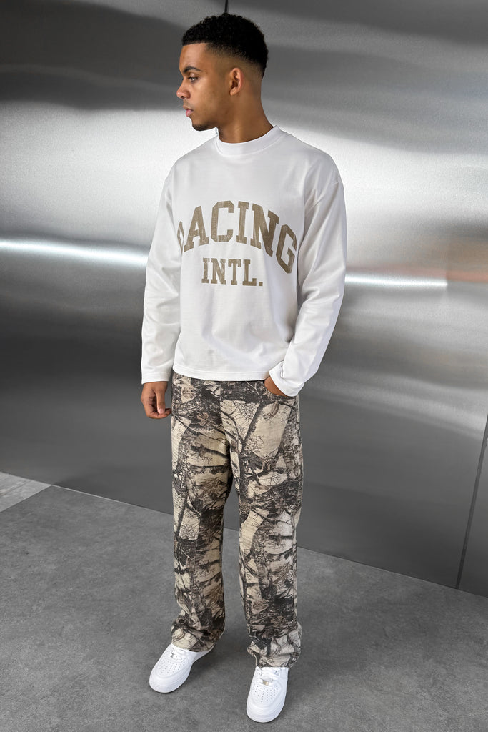 Racing Boxy Long Sleeve T-Shirt - White