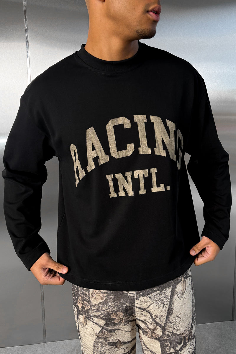 Racing Boxy Long Sleeve T-Shirt - Black – JK Attire