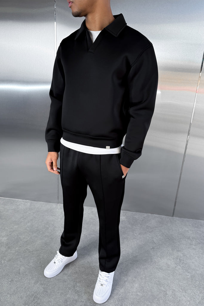 Scuba Polo Sweatshirt - Black