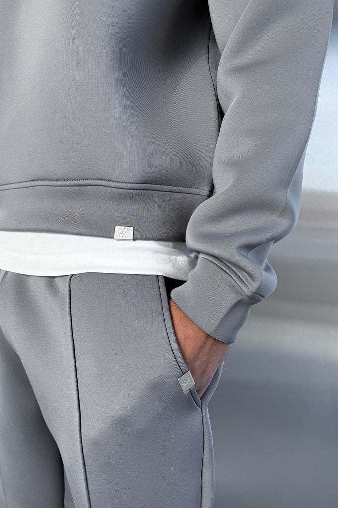 Pintuck Scuba Straight Leg Jogger - Grey