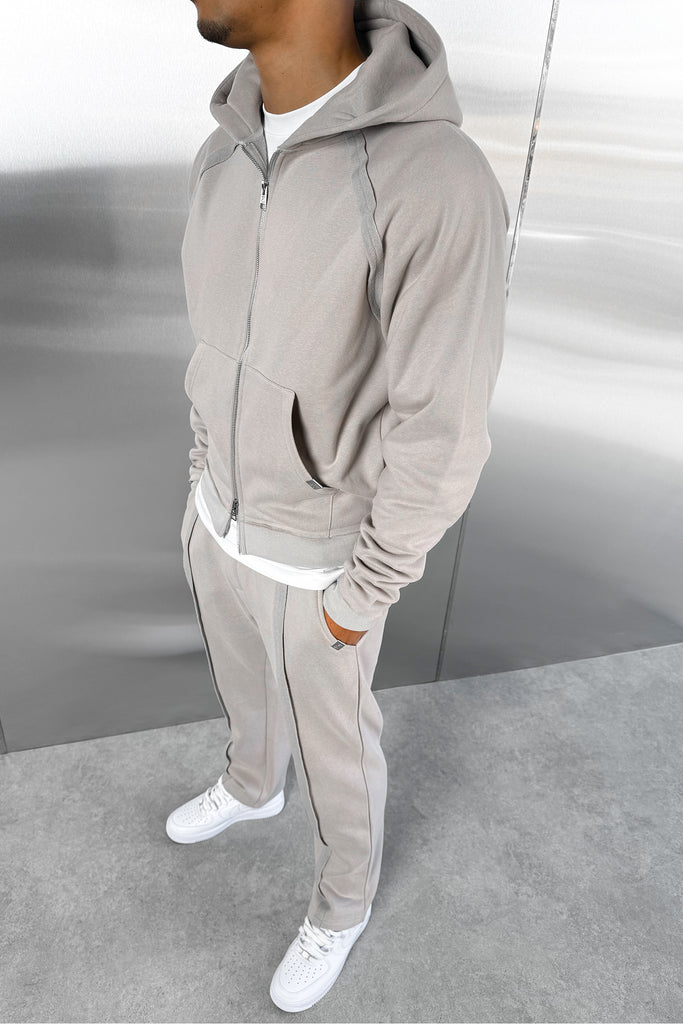Boxy Raw-Seam Hoodie - Grey