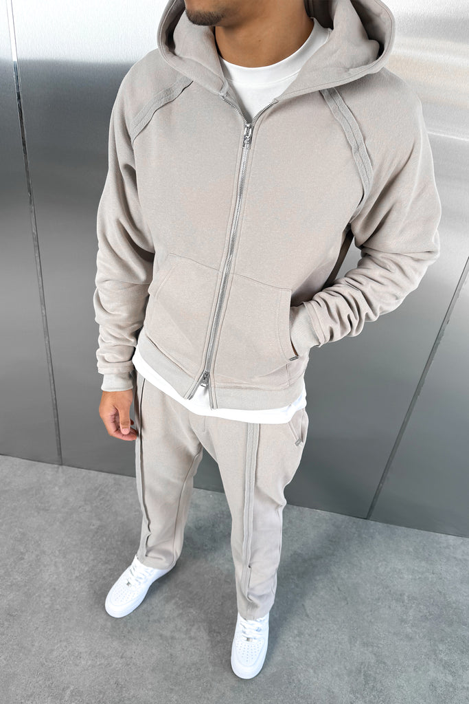 Boxy Raw-Seam Hoodie - Grey
