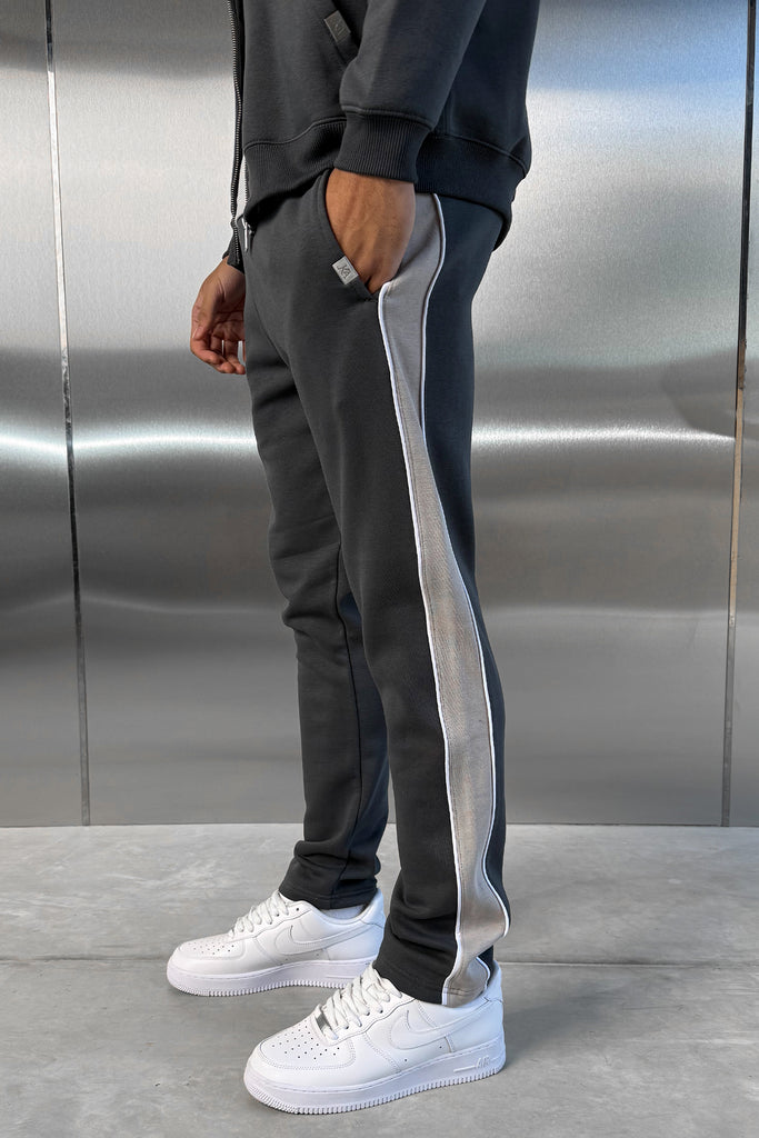Panelled Straight Leg Jogger - Charcoal
