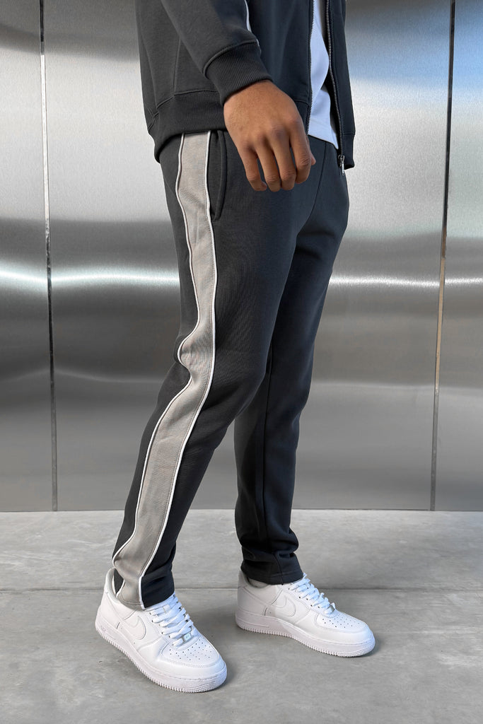 Panelled Straight Leg Jogger - Charcoal