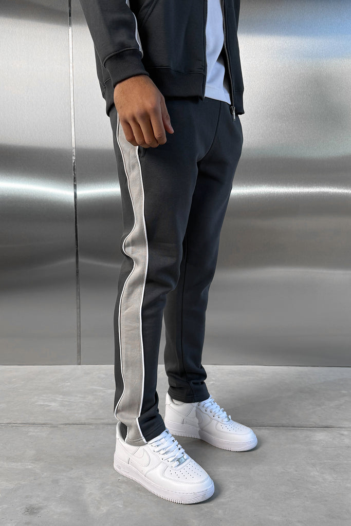 Panelled Straight Leg Jogger - Charcoal