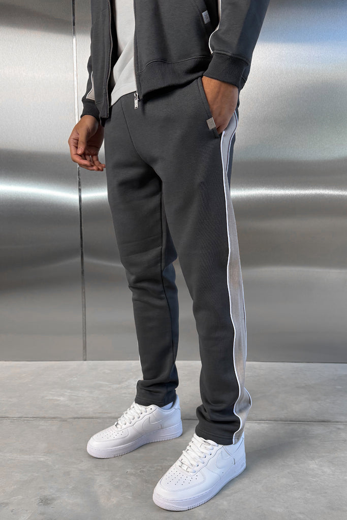Panelled Straight Leg Jogger - Charcoal