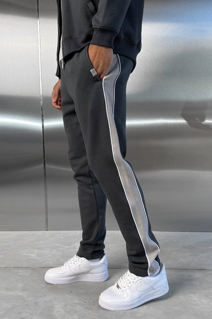 Panelled Straight Leg Jogger - Charcoal